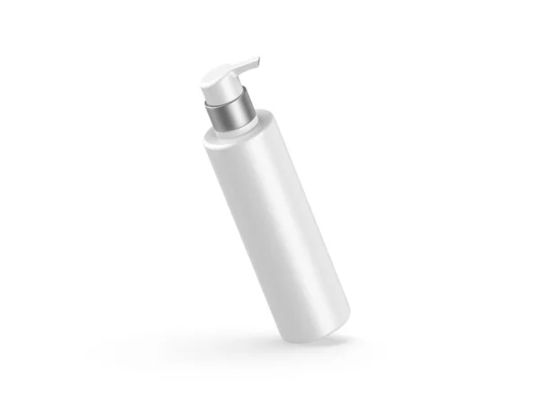 Blanco Cosmetische Fles Met Pomp Dispenser Voor Branding Mockup Klaar — Stockfoto
