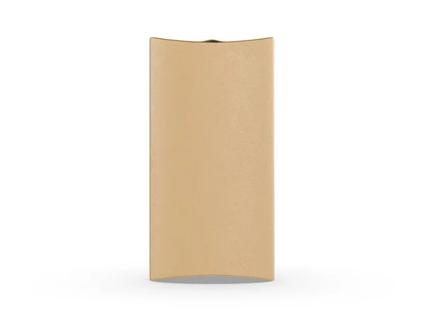 Kraft Paper Pillow Shaped Box Branding Mockup Render Illustration — 스톡 사진