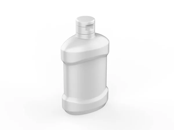 Botella Cosmética Blanco Con Tapa Superior Flip Para Marca Maqueta — Foto de Stock