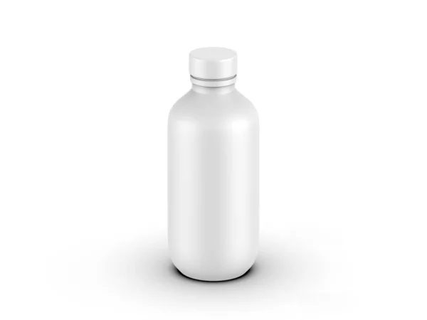 Maqueta Botella Cosmética Con Tapón Rosca Aislado Sobre Fondo Blanco — Foto de Stock