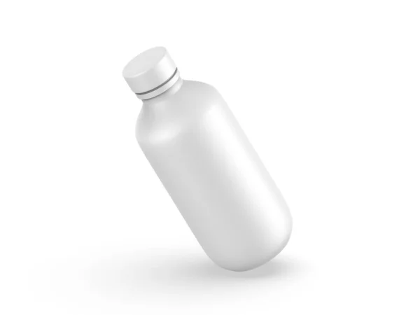 Modello Bottiglia Cosmetica Con Tappo Vite Isolato Sfondo Bianco Illustrazione — Foto Stock