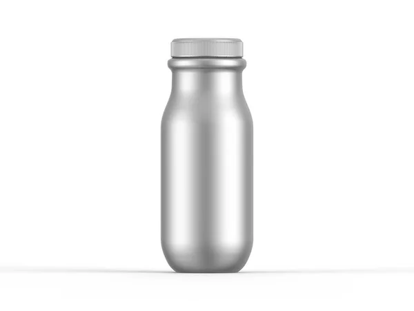 Λευκό Ματ Πλαστικό Μπουκάλι Βιδωτό Καπάκι Για Γαλακτοκομικά Προϊόντα Γάλα — Φωτογραφία Αρχείου
