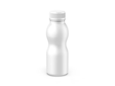 Süt, yoğurt ve süt ürünleri için plastik şişe modeli, damgalamak ve taklit etmek için vida kapaklı mat plastik şişe, üç boyutlu resimleme