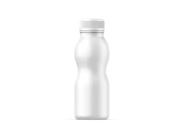 Plastic Fles Mockup Voor Melk Yoghurt Zuivelproducten Mat Plastic Fles — Stockfoto
