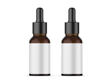 Kehribar düşürücü şişesi markalaşma ve promosyon için 3D çizim