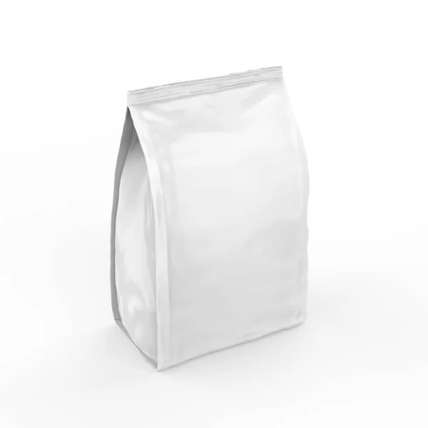 Folha Branca Branco Comida Papel Stand Pouch Mockup Saco Saqueta — Fotografia de Stock