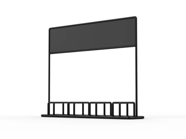 Blank Bike Parking Advertisement Banner Stand Mockup Isolated White Background — Stockfoto