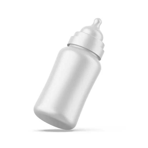 Newborn Baby Plastic Feeding Bottle Mockup Isolated White Background Render — 图库照片