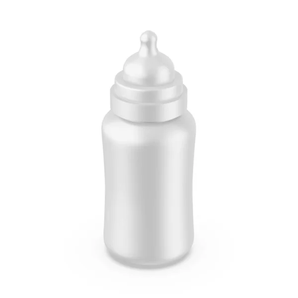 Newborn Baby Plastic Feeding Bottle Mockup Isolated White Background Render — Foto de Stock