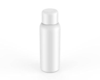 Cosmetic bottle mockup template on isolated white background, 3d render illustration