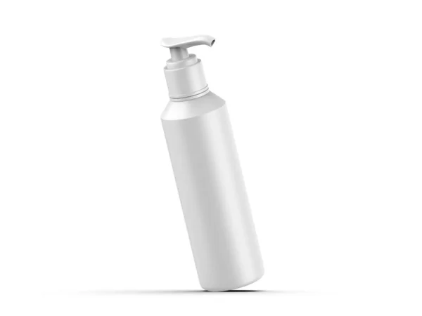 Botella Plástico Cosmético Con Bomba Dispensadora Maqueta Recipiente Líquido Para —  Fotos de Stock
