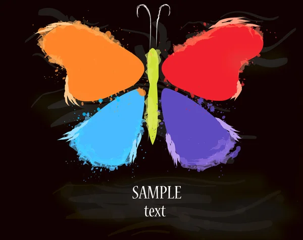 Papillon des éclaboussures de couleur — Image vectorielle