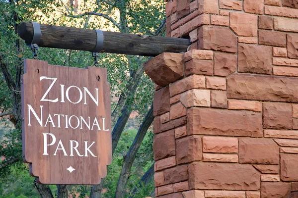 Bandeira do Parque Nacional de Zion em Utah, EUA — Fotografia de Stock
