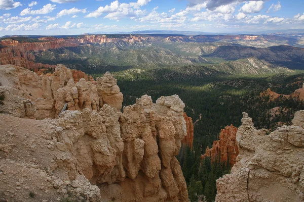 Wielkie wieże od rzeźbione przez erozję w bryce canyon krajowych par — Zdjęcie stockowe