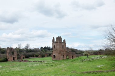 apia antica roma - İtalya, via circo di massenzio içinde gelen Harabeleri