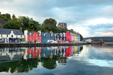 UK Western Scotland Isle of Mull Colorful town of Tobermory - ca clipart