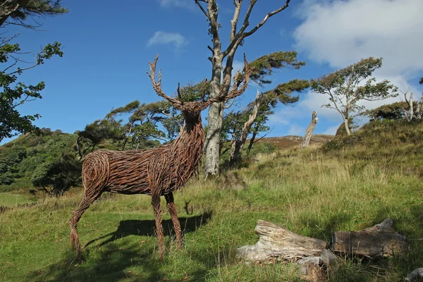 Deer made from wood — Stock Photo, Image