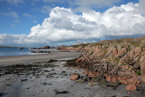 Pláž v fionnphort, isle of mull, Skotsko, Velká Británie — Stock fotografie