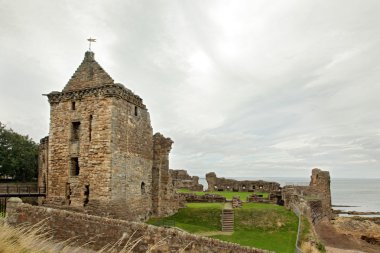 St andrews Kalesi Ortaçağ Simgesel Yapı kalıntıları. Fife, İskoçya