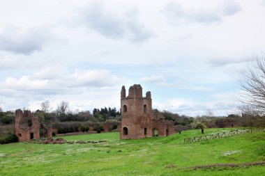 apia antica roma - İtalya, via circo di massenzio içinde gelen Harabeleri