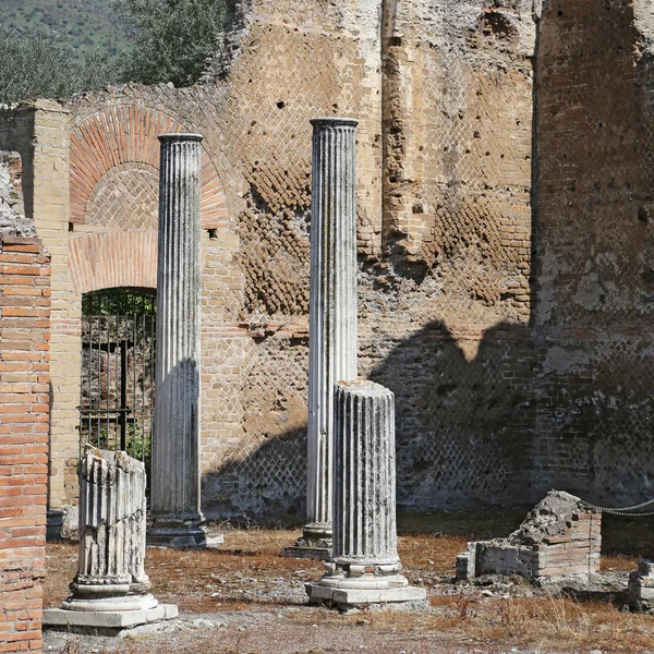 Ruin of ancient corinthian columns in Hadrian's Villa — Stock Photo, Image