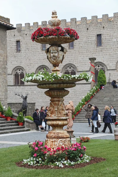 Utställningen "san pellegrino i fiore i viterbo." händelsen i san pellegrino i fiore ser den historiska staden viterbo — Stockfoto