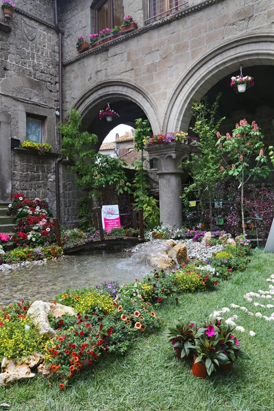 Utställningen "san pellegrino i fiore i viterbo." händelsen i san pellegrino i fiore ser den historiska staden viterbo — Stockfoto