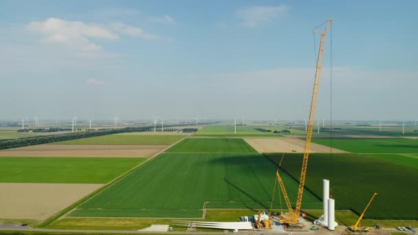 Windpark Bau Almere Niederlande — Stockvideo