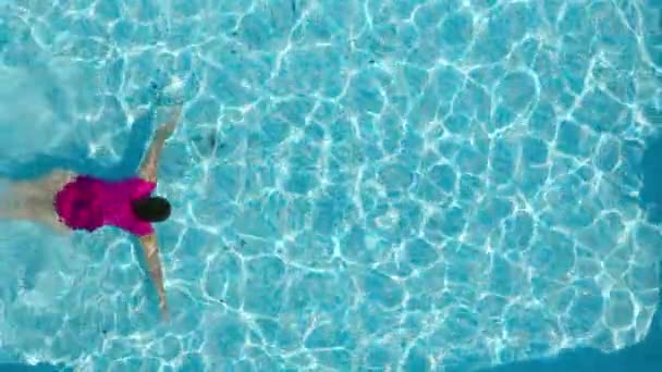 Overhead View Woman Swimming Pool Breda Nederland — Stock Video