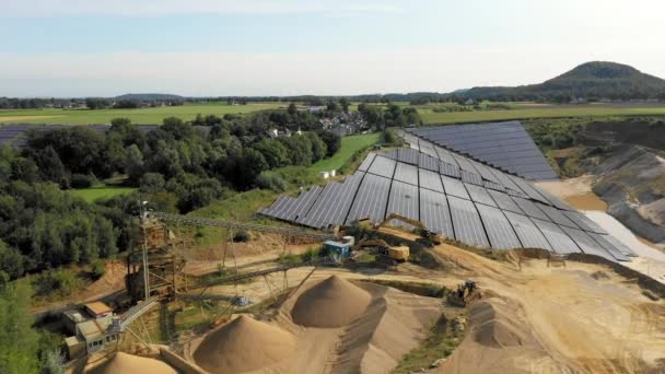Solar Panels Walls Sand Mine Herzogenrath Germany — 图库视频影像
