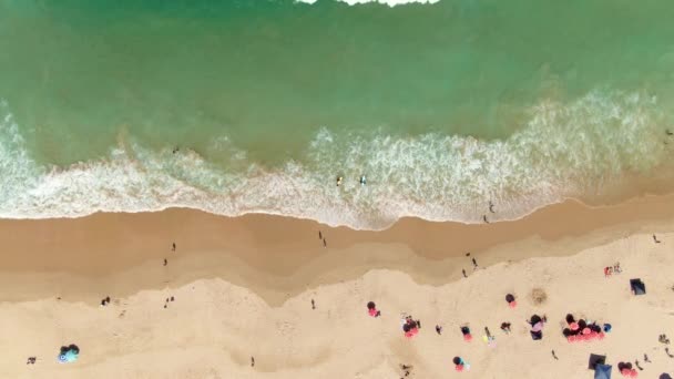 Flygfoto Människor Stranden Sydafrika — Stockvideo