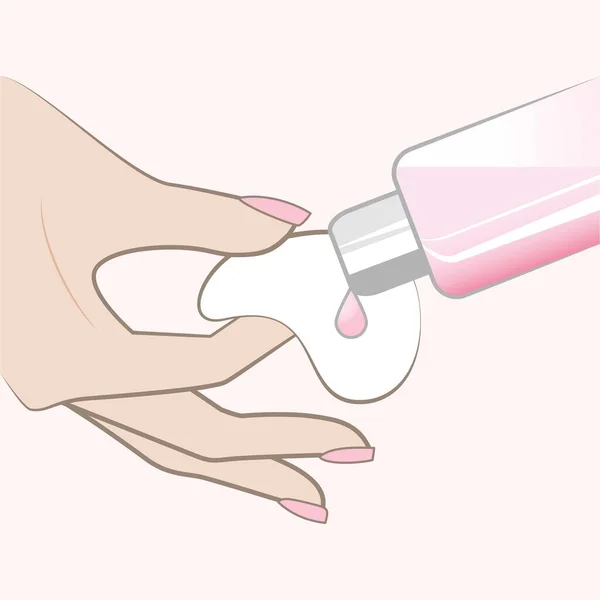 Händepflege Nagellackentferner Anwendung Von Schönheitsprodukten lizenzfreie Stockvektoren