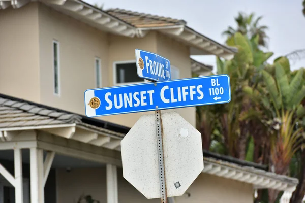 Sunset Cliffs Δρόμο Υπογράψει Στο Σαν Ντιέγκο — Φωτογραφία Αρχείου