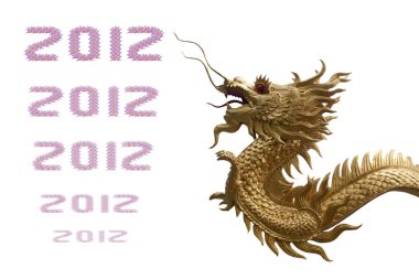 golden dragon heykel izole