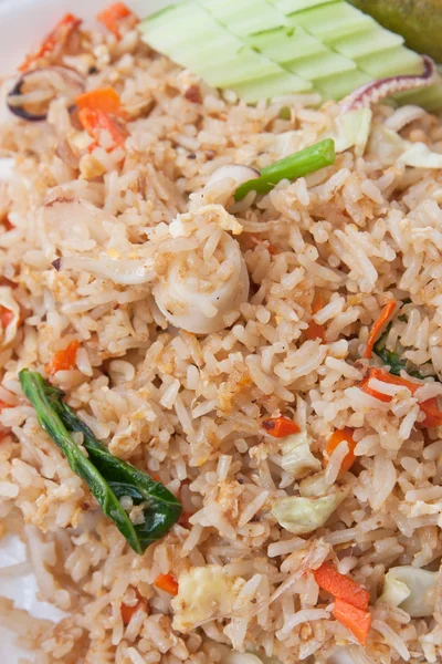 Fried rice with squid — Stock Photo, Image