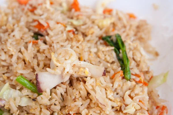 Fried rice with squid — Stock Photo, Image