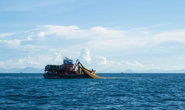 Statki włoka w Tajlandii oceanu — Zdjęcie stockowe