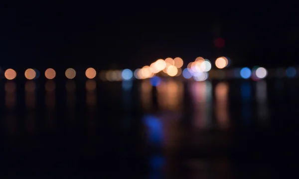 Bokeh multicolore sfocato durante la notte , — Foto Stock