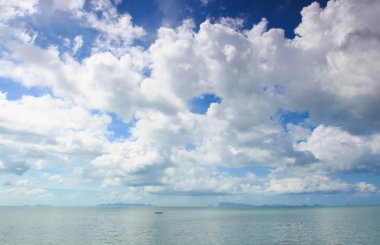 Mavi gökyüzü ve beyaz bulutlar