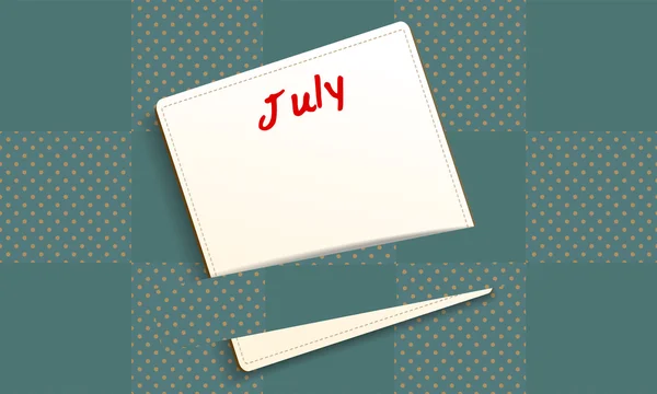 Kalendáře července dopisní papír — Stock fotografie