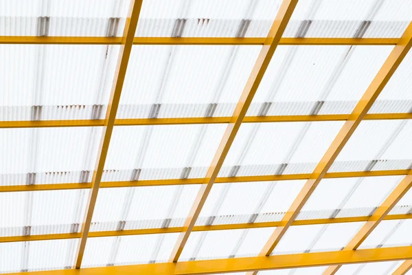 Roof and yellow cradle — Stock Photo, Image
