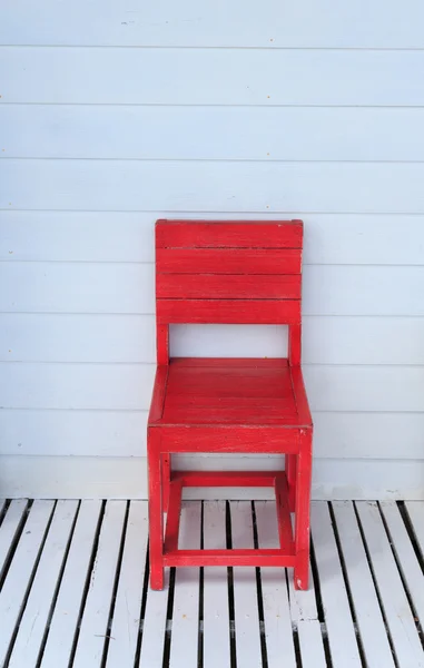 Vintage red wooden chair — Stock Photo, Image