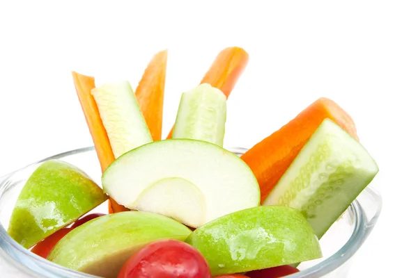 Elma, domates, salatalık, havuç, elma — Stok fotoğraf