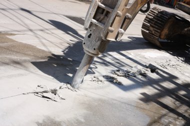 hydrohammer matkap ile sokak asfalt kırma Ekskavatör