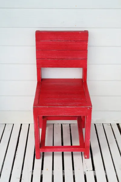Red wooden retro chair — Stock Photo, Image
