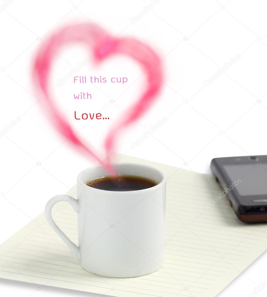 Taza de café con signo de corazón amor — Foto de stock #37688705 © jcsmilly, image size:917x1023