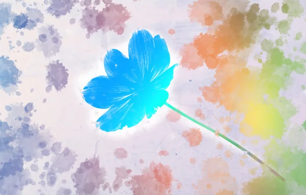 Cosmos flower with watercolor splash