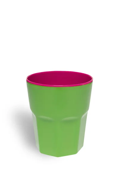 Tazza di plastica verde brillante — Foto Stock