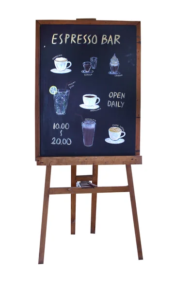 Suporte de quadro-negro menu de café — Fotografia de Stock