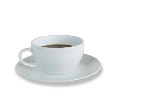 Taza de café blanco aislado con camino de recorte — Foto de Stock